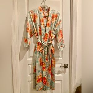 Long Floral Silk Kimono